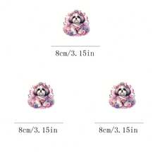 1张/2张/3张粉色小狗熨烫贴纸 - 热转印贴纸，适用于DIY枕头、T恤、衣服、帆布包、连帽衫、背包、牛仔裤