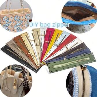 15 piezas de cremallera de cuero PU tejido elegante de doble cara con textura de lichi, de 10,63 x 2,1 pulgadas, con orificios de 3 mm y orificios roscados - disponible en talla grande de una docena de colores - perfecto para la fabricación de bolsos DIY, la fabricación de accesorios, el reemplazo de cremalleras de bolsos, la fabricación de carteras DIY y talla grande.