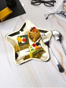 1/5件套创意星形餐盘，加厚星形设计，多件套装，适用于生日派对、蛋糕和小吃服务、节日聚会、摄影道具、独立日、生日开胃菜、甜点 - 彩色 - 查看 3