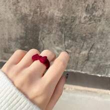 Caja de joyería con forma de fresa de terciopelo, caja de almacenamiento y exhibición de joyas para anillos y aretes con forma de fresa - Multicolor - Ver 8