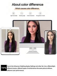 Peluca con diadema larga y recta de 26 pulgadas para mujer con diadema de cuero anudada en blanco - Cabello sintético resistente al calor, aspecto natural amigable para principiantes, adecuado para uso diario y ocasiones especiales, apto para todas las etnias, peluca (color de cabello: negro, marrón claro) - Multicolor - Ver 8