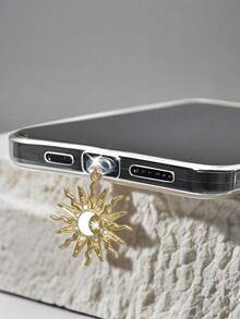 金色向日葵造型金属防尘塞手机挂饰配件，节日礼物，精美设计手机装饰防尘配件，透明硅胶手机防尘塞，手机挂件配件 - 彩色 - 查看 12