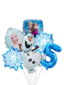 6 pezzi Set di palloncini digitali Anna, decorazioni per feste, palloncini in foil di Anna & Olaf, adatti per feste di compleanno, decorazioni natalizie con palloncini