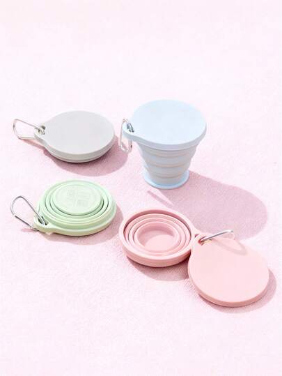 Vaso de agua plegable portátil de silicona con tapa, reutilizable, plegable, botella deportiva compacta mini para senderismo, escalada, aventura al aire libre, viajes, camping, accesorio esencial