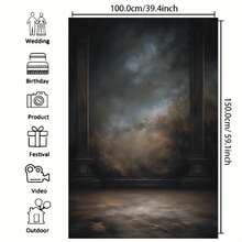 2D平面深灰色摄影背景布，人像摄影背景，影棚道具乙烯基材质 - 深灰色 - 查看 3