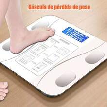 Báscula de precisión, conexión inteligente bluetooth, báscula de grasa corporal recargable, báscula electrónica de cintura, báscula de peso doméstico - Blanco - Ver 1