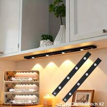 1pc/set Ultra-thin Usb Rechargeable 3 Light Colors Led Sensor Cat Eye Hill Lamp, Available In 7.87in / 11.8in / 15.75in / 19.7in - Black - View 17