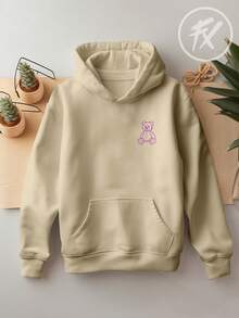 Blusa Moletom Urso Be Yourself Seja Você Mesmo Humor Bear CANGURU 3160 - Caqui - Visão 2