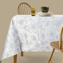 VISTE TU HOGAR ✨ VTH MANTEL ELEGANTE DE POLIÉSTER CON DISEÑO DE LIRIOS JACQUARD IMPERMEABLE, SUAVE Y RESISTENTE, PERFECTO PARA COMEDOR, CENAS, EVENTOS Y DECORACIÓN DEL HOGAR, APORTA ESTILO Y DISTINCIÓN A TU MESA - Gris - Ver 5