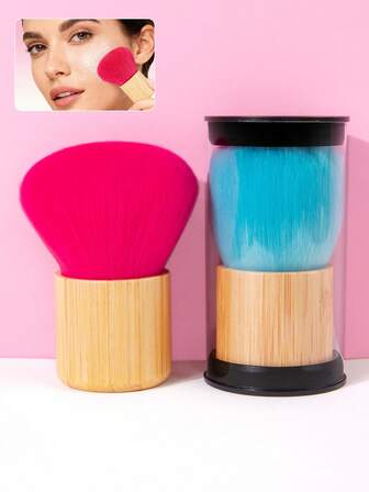 SEPROFE 1pc Bamboo Handle Blush Brush, KABUKI Makeup Brush, Large Powder Brush, Multi-Purpose Nail Brush For Dust Cleaning, Ultra Soft Fiber High-Quality With Storage Box,Foundation Brush,Concealer Brush,Blush Brush,Contour Brush,Blush Brush,Bronzer Brush,Powder Brush,Foundation Brush,Blush Brush