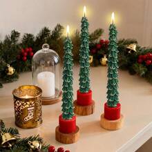 Christmas Tree Candle Gold Candlesticks - 10inches Unscented Tree Shaped Green Taper Candles Decorative Tapered Candles For Holiday Christmas Party Dinner Table, 2pcs{Inchcolor_nameinch:Inch2PCTREE-GOLDinch,Inchsize_nameinch:Inch10INCHinch} - 2PCTREE-GOLD - 查看 6