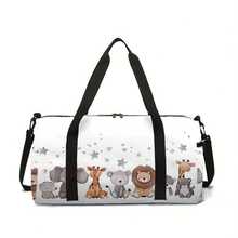 Túi du lịch cỡ lớn in hình động vật, túi xách tay gấp gọn tiện dụng, túi hành lý, túi đựng đồ qua đêm, túi đựng đồ du lịch bền chắc, đồ dùng cần thiết cho du lịch biển, kỳ nghỉ, dành cho nam và nữ. - màu đen - Xem 11