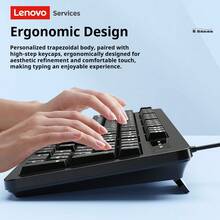 Bàn phím có dây USB Lenovo K101 104 phím cho máy tính xách tay để bàn, máy tính để bàn tất cả trong một, máy tính USB, dùng ngoài cho văn phòng, gia đình - màu đen - Xem 6