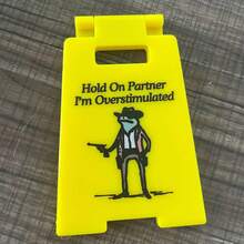 1 件警告过度刺激办公桌标志 - 有趣的办公桌警告标志，适合同事、员工和老板，耐用且轻便的工作区警告标志和办公室装饰 - 彩色 - 查看 14