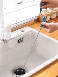 1pc Steel Wire Drain Cleaner, Bathroom Pipe Cleaning Tool, Flexible Steel Wire Sink Drain Clog Remover, Toilet Blockage Unclogging Manual Plunger, Spring Drain Cleaning Tool, Manual Drain Unclogger - Multicolor - View 4