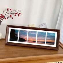 1个5x15.75英寸拼贴相框，经典复古风格相框装饰，画廊风格海报框 - 可竖放或横放，适用于家庭照片、个人肖像，适合卧室、客厅、办公室、酒店装饰，是圣诞节、情人节、母亲节、父亲节、毕业典礼的完美礼物。