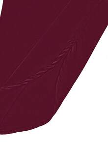 Women's Pleated Solid Color Casual Pants, Fashionable & Minimalist, Spring/Summer, Woven High-Density Matte Fabric 120G, Niche Design, Slimming Effect, Premium Quality - Burgundy - View 6