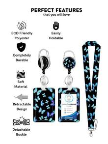 1 Stück Göttin Schmetterling Ausweishalter Einziehbares Fußball Muster Hängende Kartenetui, geeignet für Studenten Ausweise, Schlüsselanhänger Dekoration, Rückkehr zur Schule Grundausstattung für Frauen, süße Geldbörse, Kartenetui, Mini Geldbörse, kleine Geldbörse