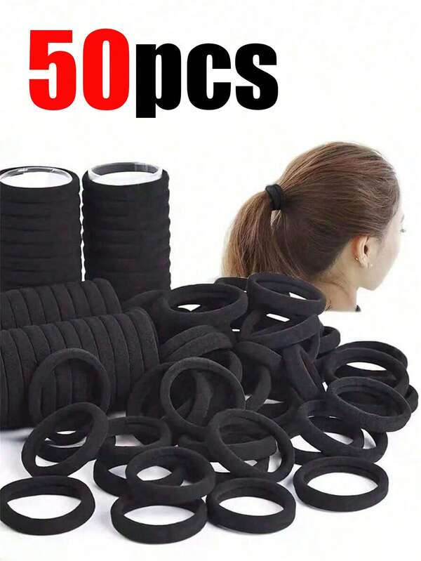 50 unidades de elásticos de cabelo pretos, elásticos de borracha para cabelo, elásticos de cabelo femininos de cor sólida para rabo de cavalo, acessórios para cabelo, elásticos de cabelo de alta elasticidade, elásticos de cabelo multiuso para penteados DIY, acessório para cabelo, alternativa ao prendedor de cabelo, acessório de beleza, acessório para cachos, adequado para outono, viagens, ferramenta para cabelo, acessórios femininos, produtos para cabelo, outono, cabelo, acessórios para cabelo, acessórios, acessórios para cabelo para viagem, acessórios para cabelo, acessórios femininos, acessórios para cabelo, ferramenta para cabelo, produtos para cabelo, produtos, acessório de beleza, Natal, presente de Dia dos Namorados