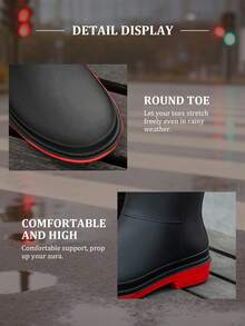 时尚新款防水雨靴，柔软舒适的橡胶靴，长筒靴，适合年轻女性，成人黑色雨季靴，可用于钓鱼、洗车、徒步旅行，轻便防水鞋，适合户外雨天穿着，女士冬季靴，女士橡胶鞋，女士雨鞋，女士冬季靴 - 彩色 - 查看 6