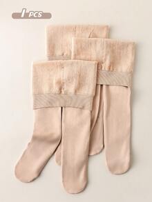 1/3 Pairs Autumn/Winter Thermal Lined Leggings, Solid Color Classic Thermal Tights, Soft, Warm, Comfortable, Fashionable, Breathable, Versatile For Casual, Sports Or Holiday/Back To School Outfits - Apricot - View 5