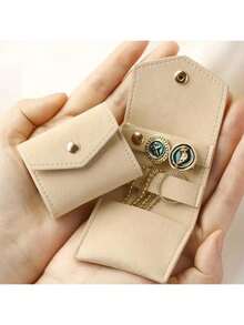 1 件装超细纤维仿首饰袋，多功能便携式首饰收纳袋，可收纳耳环、戒指和耳钉，是情人节、圣诞节和开学季的完美礼物