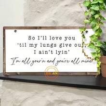 1 Piece Country Farmhouse Wooden Hanging Sign - "So I Will Love You Until My Heart Stops" - Genuine Bedroom Wall Art, Vintage Home Decor, 5.9x 11.8inch , With Twine Loop For Display, Vintage Home Decor Christmas Ornament - Nhiều màu - Xem 2