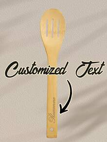 1/5pcs Customized Wooden Cooking Spoons, Suitable For All Kitchens. Salad Spatula Made Of Bamboo And Wood, Kitchen Cooking Tools, Personalized Wooden Spatula And Wooden Spoon, Three-Line Spatula, Natural Bamboo And Wood Non-Stick Surface, Multi-Functional Cooking Tools, Handmade Mother's Day Essential - Multicolor - View 14
