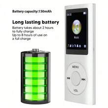 yesido Premium Stylish Multifunctional MP3 Player: Lossless Sound, 1.8 - Inch LCD Screen, Ultra - Slim And Portable - Silver + 32GB Memory Card - View 7