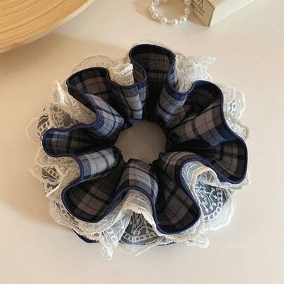 1个优雅蕾丝多层镂空花朵发圈，独特设计，用途广泛，适合日常使用，发绳，发圈，马尾辫发圈，头饰，弹性发带