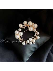 Fashion Clothing Accessories Sunflower Pearl Brooch Pin High-End Wedding Clothing Collar Pin - 金色0123 - 查看 4
