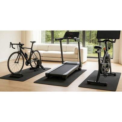 Shoze Treadmill Mats, Sports Equipment Mats, Heavy-Duty Protective Foot Mats (120x60cm) For Stationary Bicycles, Spinning Bicycles, Anti Slip, And Noise Reduction