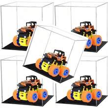 Acrylic Display Case Clear Display Cases For Collectibles Assemble Cube Display Box Alternative Glass Case For Display Action Figures Home Storage Organizing 4x4x4 Inch (4x4x4 Inch) - Clear - View 1