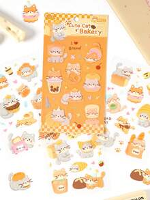 4pcs Pet Planner Stickers, Cute Pet Tea Party Series, Adorable Pet Theme Planner Stickers - Multicolor - View 2