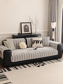 1件装自然灵感直边沙发套，宠物友好，防滑防刮，可机洗，耐用防褪色，全覆盖防滑耐磨，适用于单人/双人/三人/四人沙发，客厅和卧室适用 - 灰色 - 查看 9