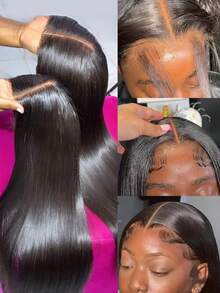 NATAN Ombre Bob Wig Human Hair 4/27 Highlight Honey Blonde Lace Front Bob Wigs Human Hair Glueless Wigs Human Hair Pre Plucked Pre Cut 13x4 HD Lace Front Wigs Human Hair For Women Highlighted Gradient Color Transition, Put On And Go Perfect For Beginners - Natural & Black - View 7