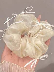 1 peça de laço estilo balé em tecido chiffon com rede - Um acessório feminino, versátil e perfeito para expressar individualidade. Também pode ser usado como prendedor de rabo de cavalo, elástico de cabelo, scrunchie ou acessório para cabelo.