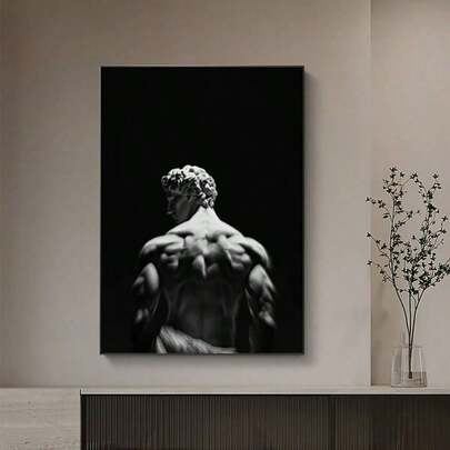 Unframed Wall Art Poster, Featuring A Close-Up Of The Iconic Michelangelo Sculpture "David" From The Back, Artistic Illustration Print, Celebrity Memorabilia Decorative Poster, Suitable For Hallway, Bedroom, Office, Living Room/Dining Room Wall Decor, Room Decoration, Wall Art, Wall Decor, Bathroom Decor