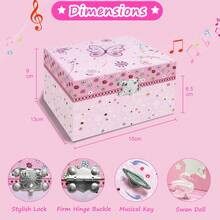 Women's Jewelry Box - Musical Jewelry Box With Drawer, Decorated With Fluttering Unicorn, Pink Unicorn Cute Design, Collectible Earrings, Necklaces, Bracelets, Rings Keepsake Organizer, Birthday Gift Summer Storage Organizer Gift Back To School - Multicolor - View 6