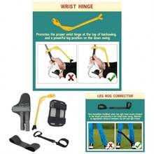 Swing Trainer Aids Set, Posture Correction Tools, 6 PCS - Arm Band, Elbow Correction, Wrist Hinge Trainer, Wrist Brace Band, Leg Rod Corrector, With A Strap Carrying Bag - ban đầu - Xem 1