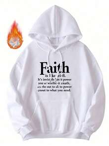 Fit And Slim Simple Printed Men's Shoulder Hoodies - White - View 1