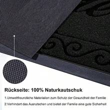 Yimobra Felpudo Exterior 75 x 43 cm Antideslizante Resistente a la Intemperie Lavable Felpudo para Puerta de casa y Entrada Color Negro - 26x15Rectangular - Ver 3