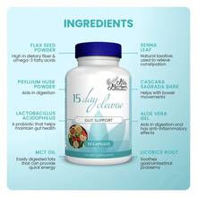 15 Day Cleanse - Gut And Colon Support | Caffeine Free | Advanced Formula With , Cascara Sagrada, & Psyllium Husk | Non-GMO | 30 Capsules - 1 Bottle - 查看 4
