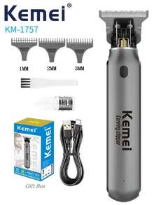 KM-1757 Original Kemei Professional Cordless Men's Clipper, Pemangkas Jenggot Bertenaga, Mesin Pemotong Rambut Isi Ulang - MultiWarna - View 14