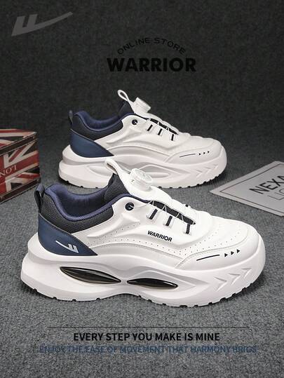  Warrior Comfortable Street Style Thick Soled Men's Shoes Autumn And Winter Comfortable Running Shoes Modest Style Casual Yet Sleek Sneakers Applicable Throughout The Year Wear-Resisting All-Day Wear Training Sneakers