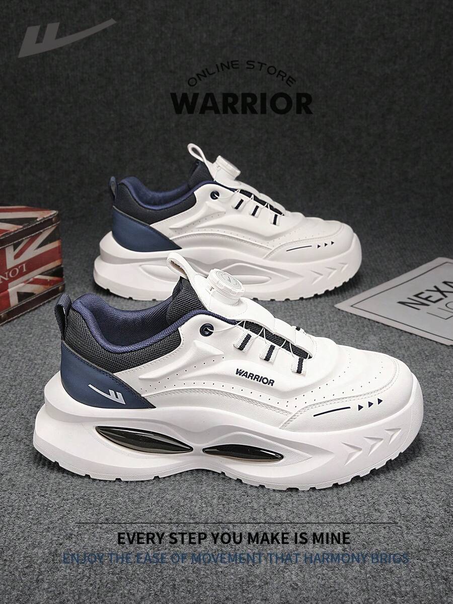 Warrior Comfortable Street Style Thick Soled Men's Shoes Autumn And Winter Comfortable Running Shoes Modest Style Casual Yet Sleek Sneakers Applicable Throughout The Year Wear-Resisting All-Day Wear Training Sneakers