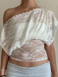 2pcs Lace Button Design Versatile Camisole Top Set - White - View 2