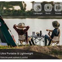 Virplik Lightweight Outdoor Folding Table With Storage Bag, Durable Portable Camping Table For Picnic, BBQ, Coffee,Beach And Travel (Black) - Black - View 3