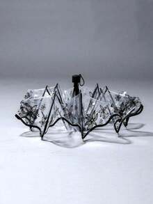 Floral Pattern Transparent Umbrella, Suitable For School, Office, Home, Travel, Back To School Supplies, Umbrella, Suitable For Men And Women, Durable Construction - Multicolor - View 3