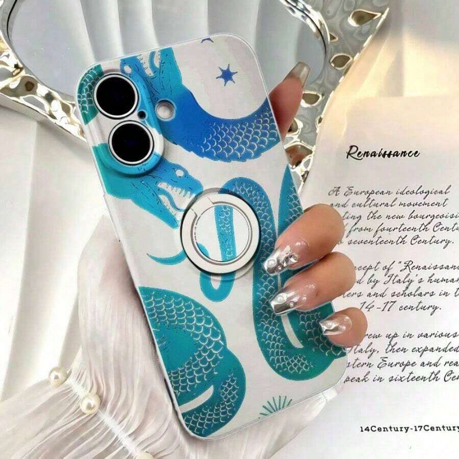 [Teléfono] Soporte de anillo de silicona, TPU antigolpes con agarre giratorio de 360°, cobertura total para phone 12, 13, 14, 15 y 16 (incluidos Pro/Pro/Plus). Colores: negro, blanco y azul. - Multicolor - Ver 1